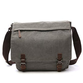 Telosports Large Vintage Canvas Messenger Shoulder Bag Crossbody Bookbag Business Bag for 15inch Laptop